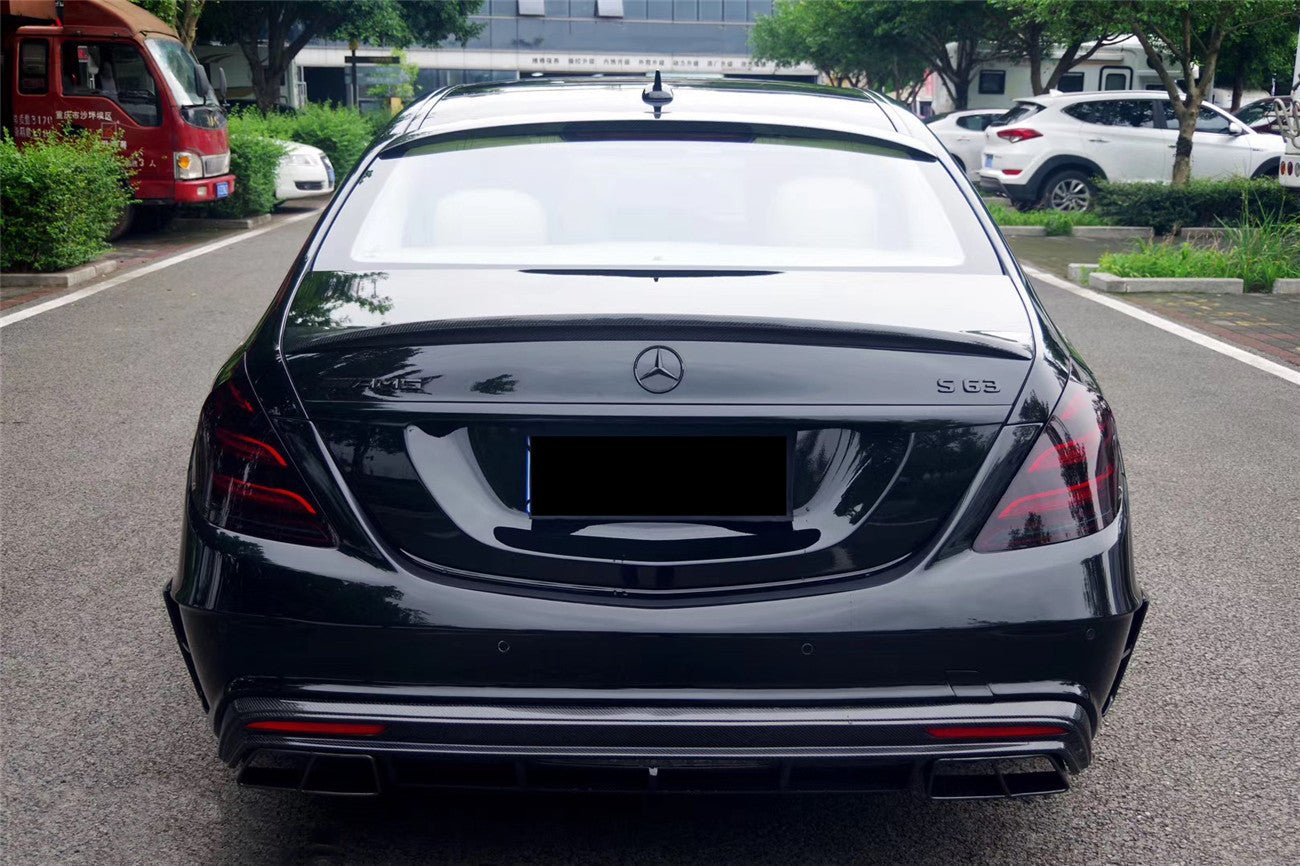 2017 - 2020 Mercedes Benz S63 W222 Sedan MSY Style Rear Bumper with Exhaust Tips